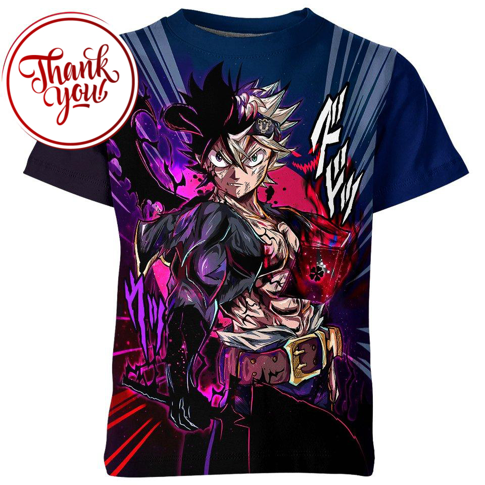 Asta Flashy Black Clover 3D Print Unisex T-Shirt