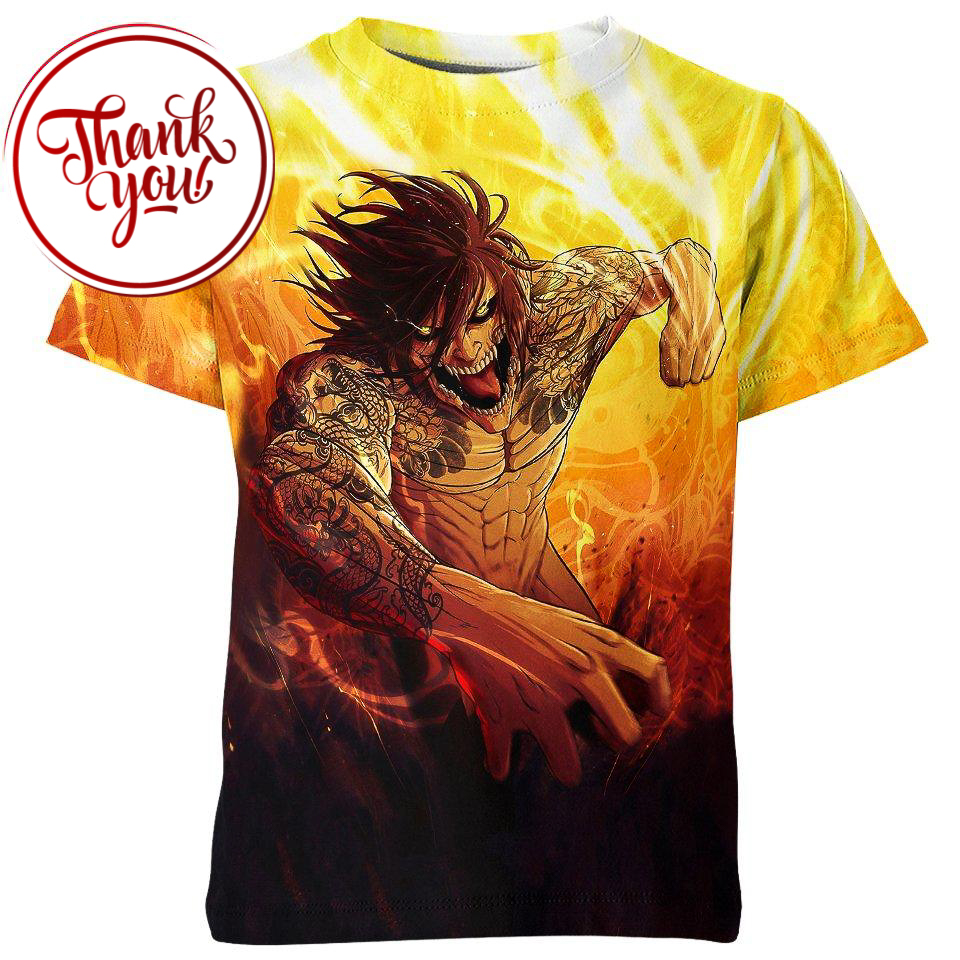 Tattoo Eren Yeager 3D Print Unisex T-Shirt