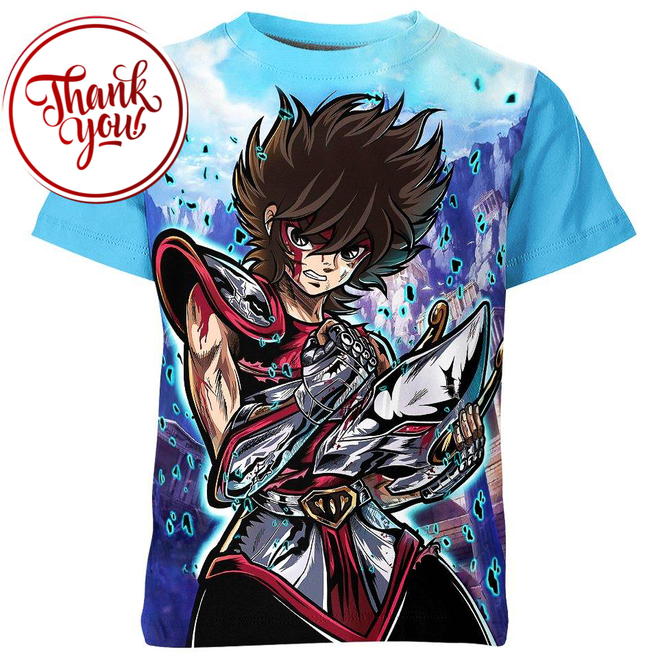Pegasus Seiya Saint Seiya Anime 3D Print Unisex T-Shirt