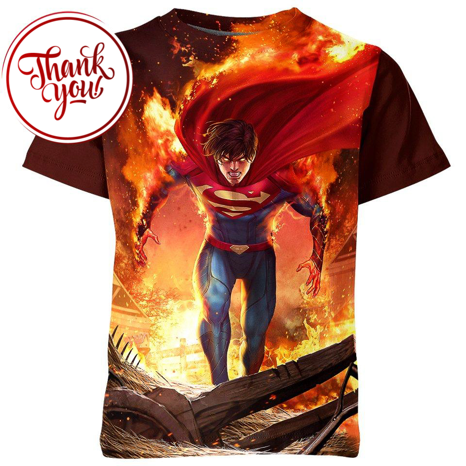 Angry Superman 3D Print Unisex T-Shirt