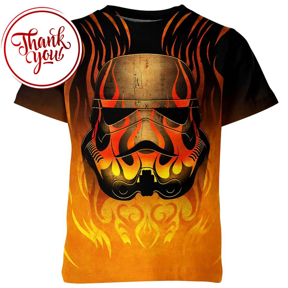 Stormtrooper Flaming Star Wars 3D Print Unisex T-Shirt