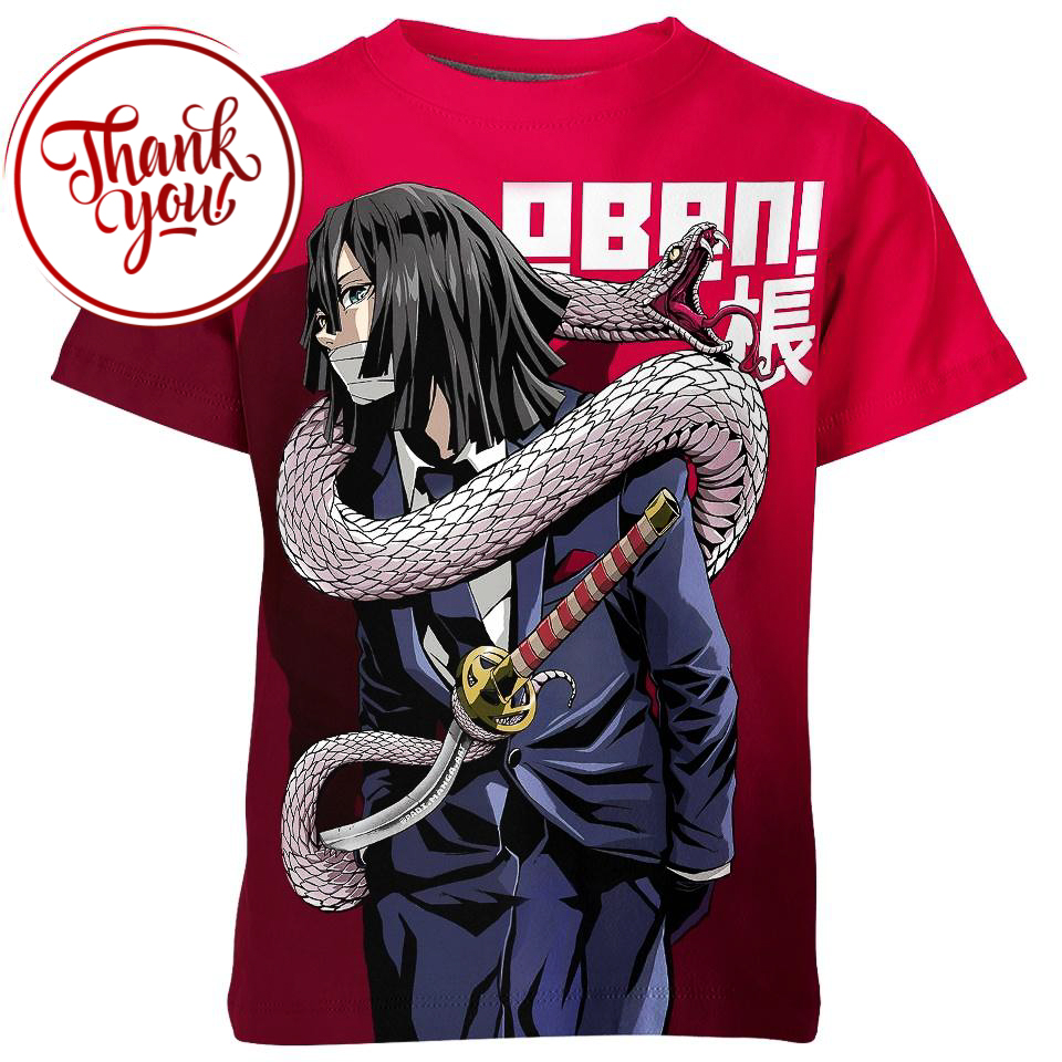 Street Style - Obanai Iguro Demon Slayer 3D Print Unisex T-Shirt
