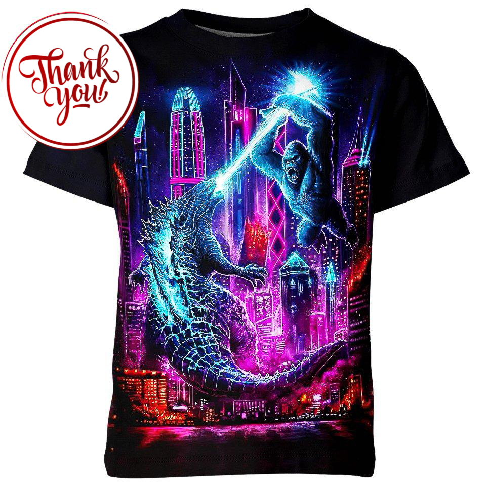 King Kong vs Godzilla 3D Print Unisex T-Shirt