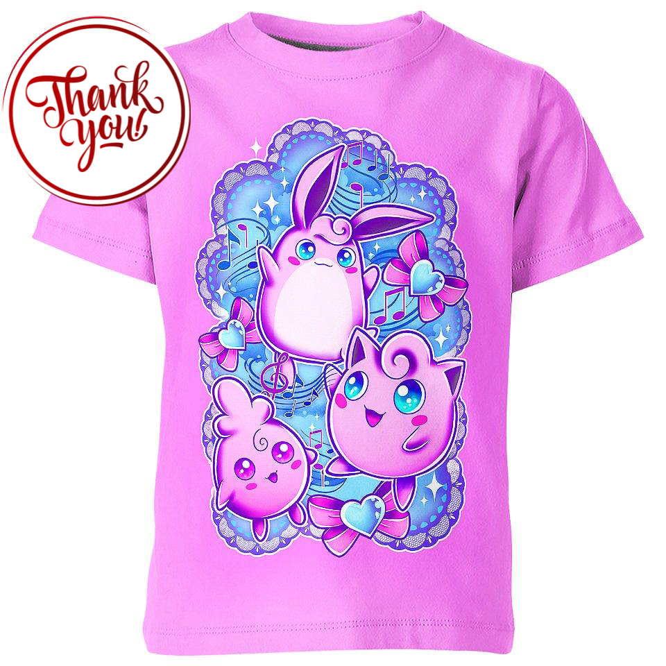 Jigglypuff Evolution Pokemon 3D Print Unisex T-Shirt