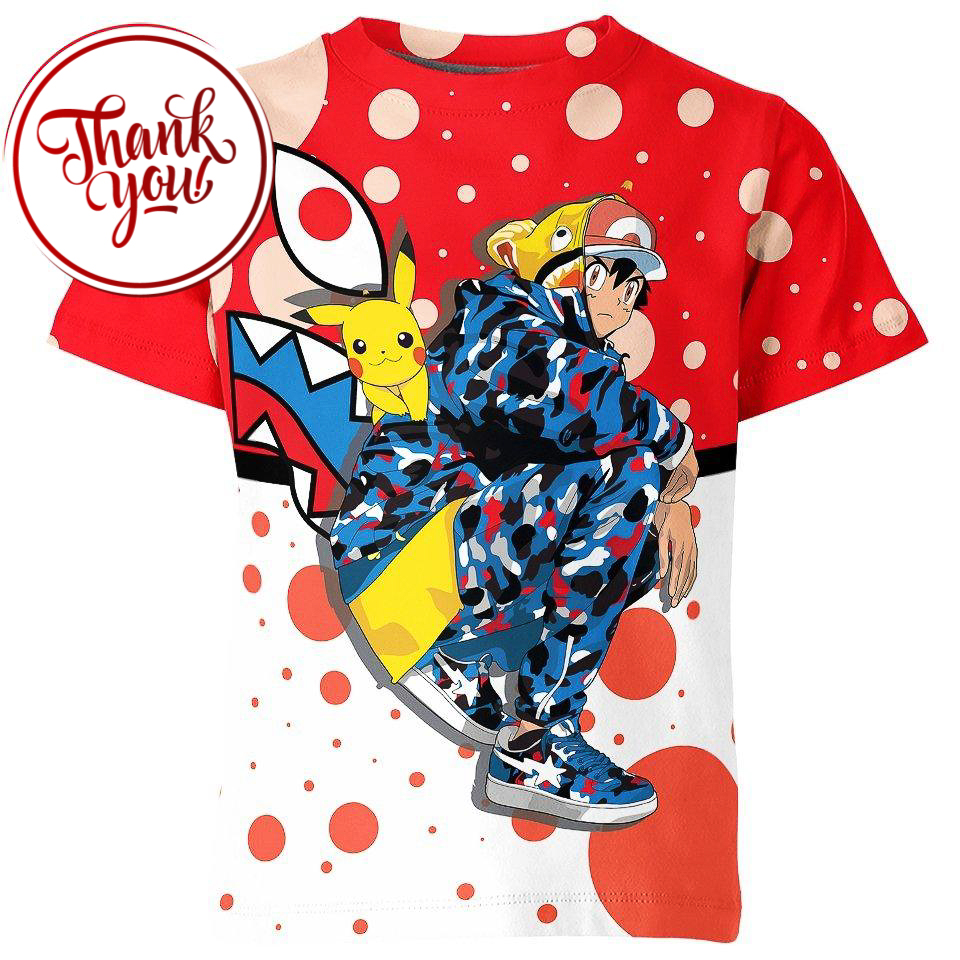 Pikachu Ape 3D Print Unisex T-Shirt