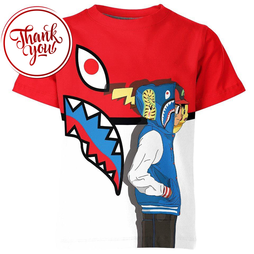 Ash Ketchum Ape 3D Print Unisex T-Shirt