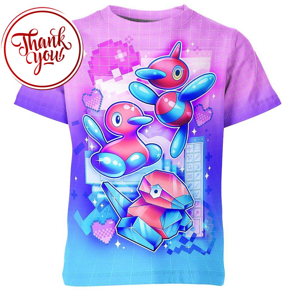 Porygon Pokemon 3D Print Unisex T-Shirt