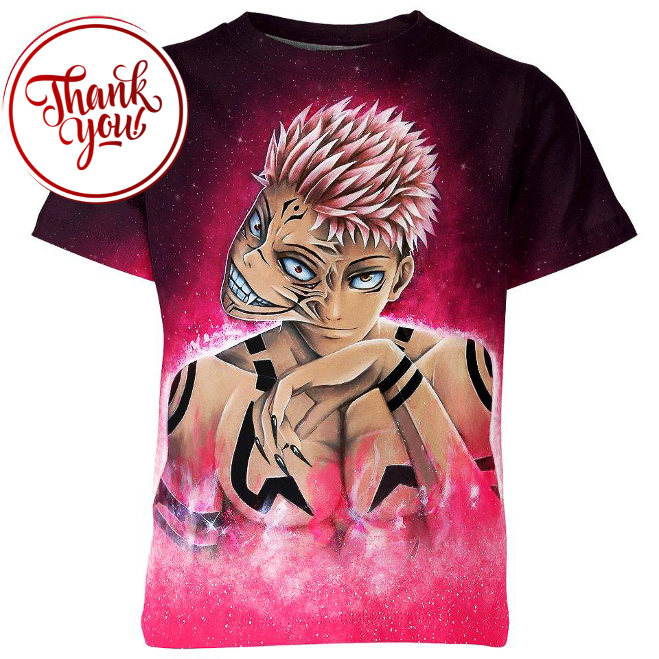 Two Face Sukuna 3D Print Unisex T-Shirt