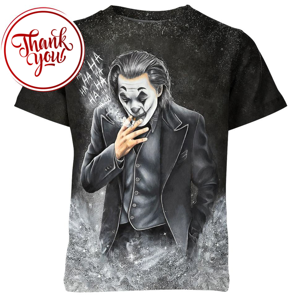 Smoking Joker 3D Print Unisex T-Shirt