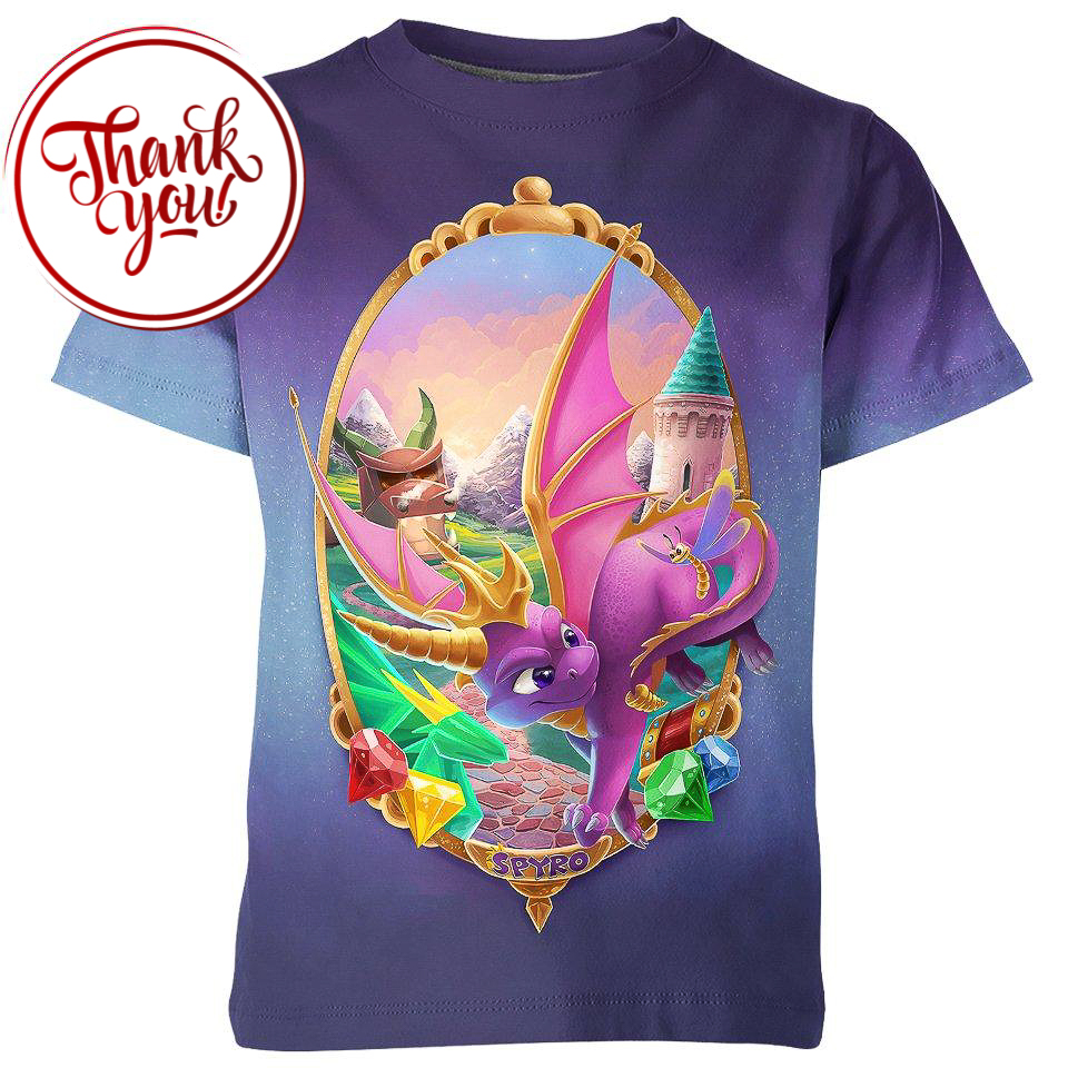 Spyro the Dragon Game 3D Print Unisex T-Shirt