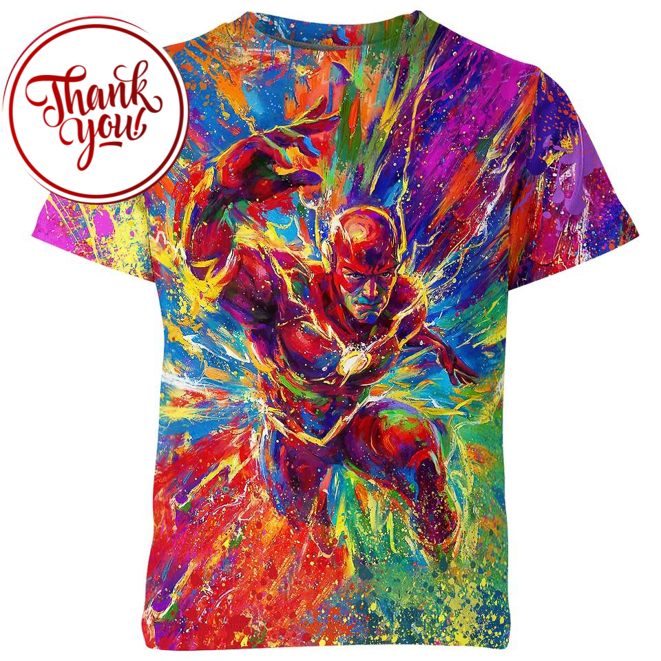 The Flash Watercolor Painting 3D Print Unisex T-Shirt