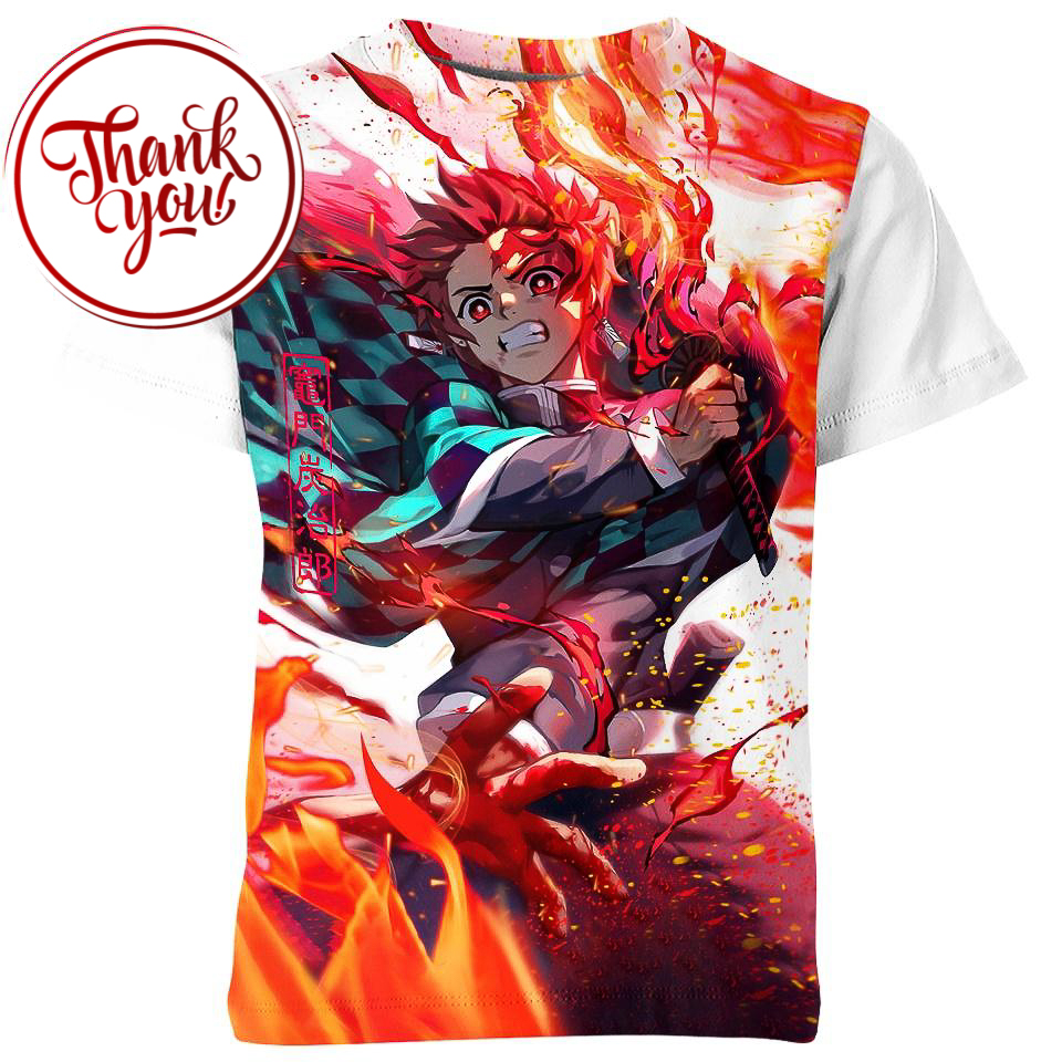 Fire Sword - Demon Slayer Kamado Tanjiro 3D Print Unisex T-Shirt