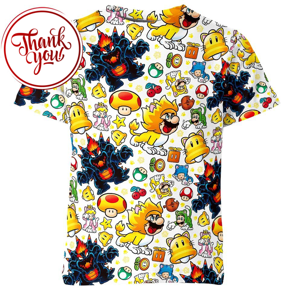 Pattern Character Mario 3D Print Unisex T-Shirt
