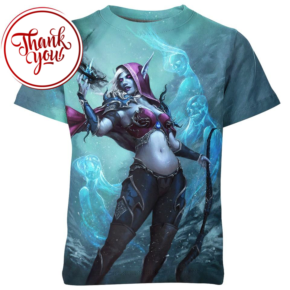 Sylvanas Windrunner WoW Game 3D Print Unisex T-Shirt