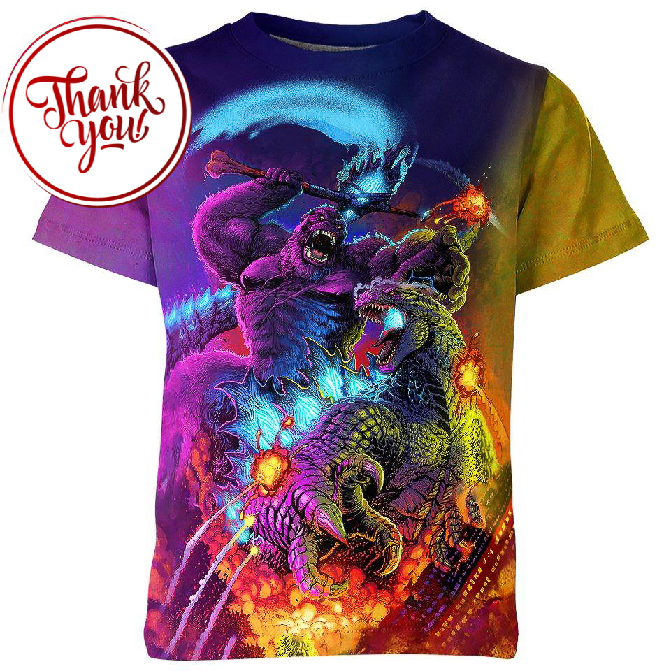 Battle to The Death - Godzilla 3D Print Unisex T-Shirt