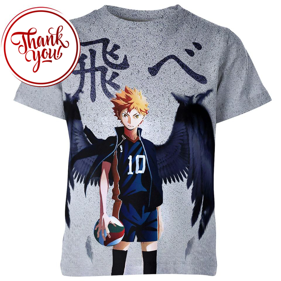 Wing Hinata Shoyo Haikyuu 3D Print Unisex T-Shirt