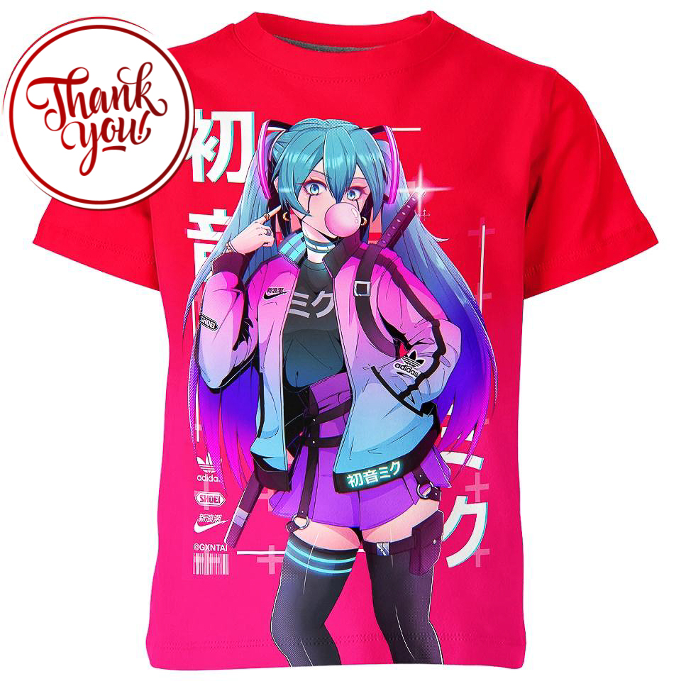 Hatsune Miku - Anime Girl 3D Print Unisex T-Shirt