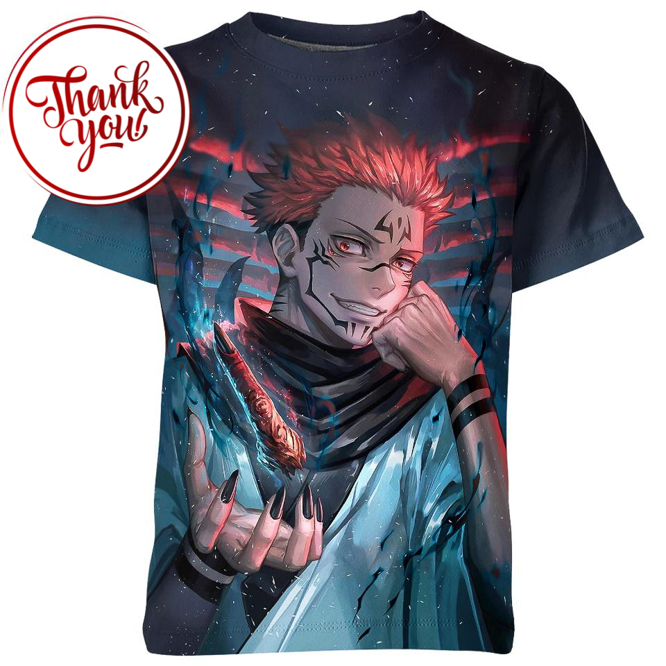 Cursed Finger Sukuna 3D Print Unisex T-Shirt