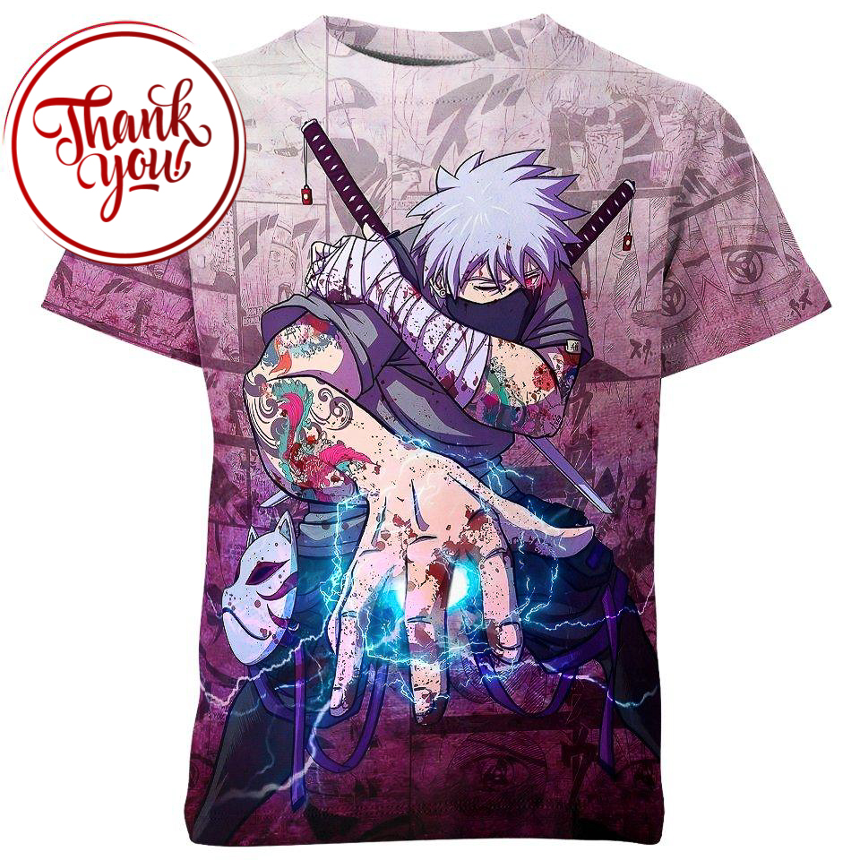 Naruto Cool Kakashi 3D Print Unisex T-Shirt