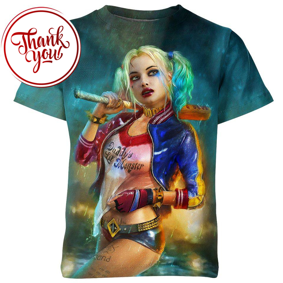 Modern Harley Quinn 3D Print Unisex T-Shirt