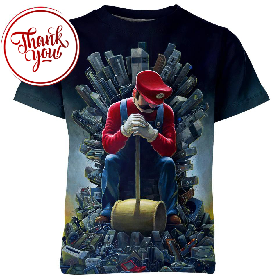 Throne of Games Mario 3D Print Unisex T-Shirt