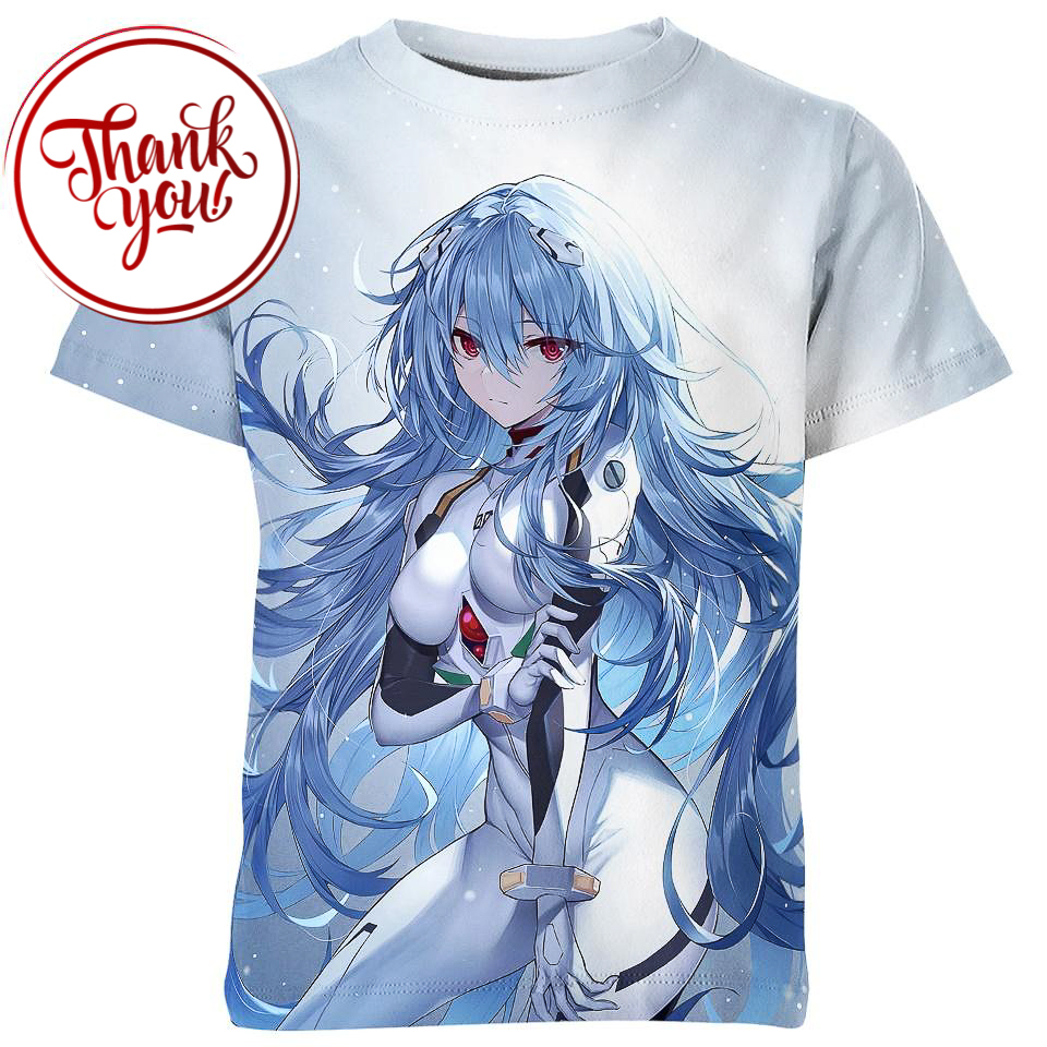 Beautiful Rei Evangelion 3D Print Unisex T-Shirt