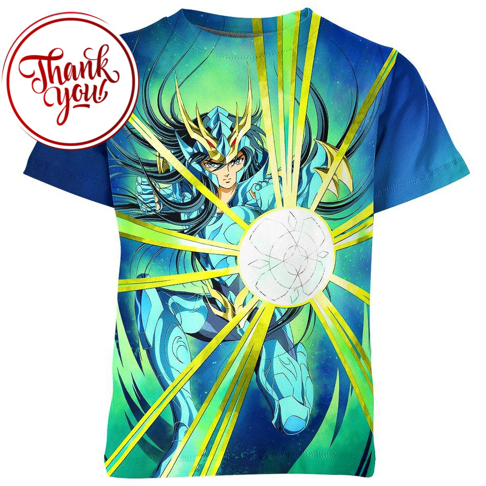Dragon Shiryu Saint Seiya Anime 3D Print Unisex T-Shirt