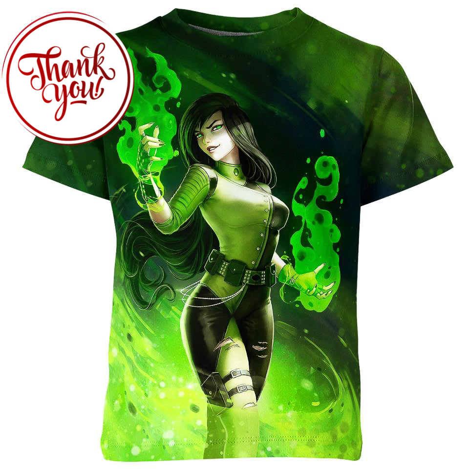 Shego Kim Possible Cartoon 3D Print Unisex T-Shirt