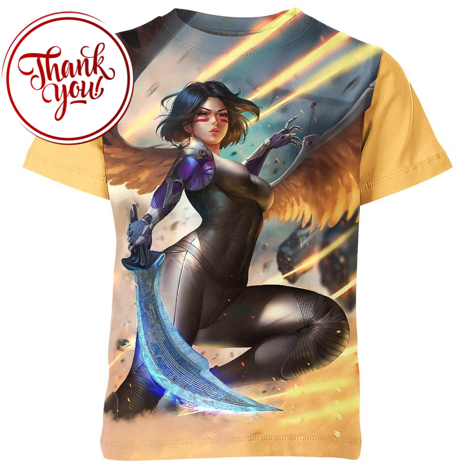 Wonderful Art For Alita Cartoon 3D Print Unisex T-Shirt