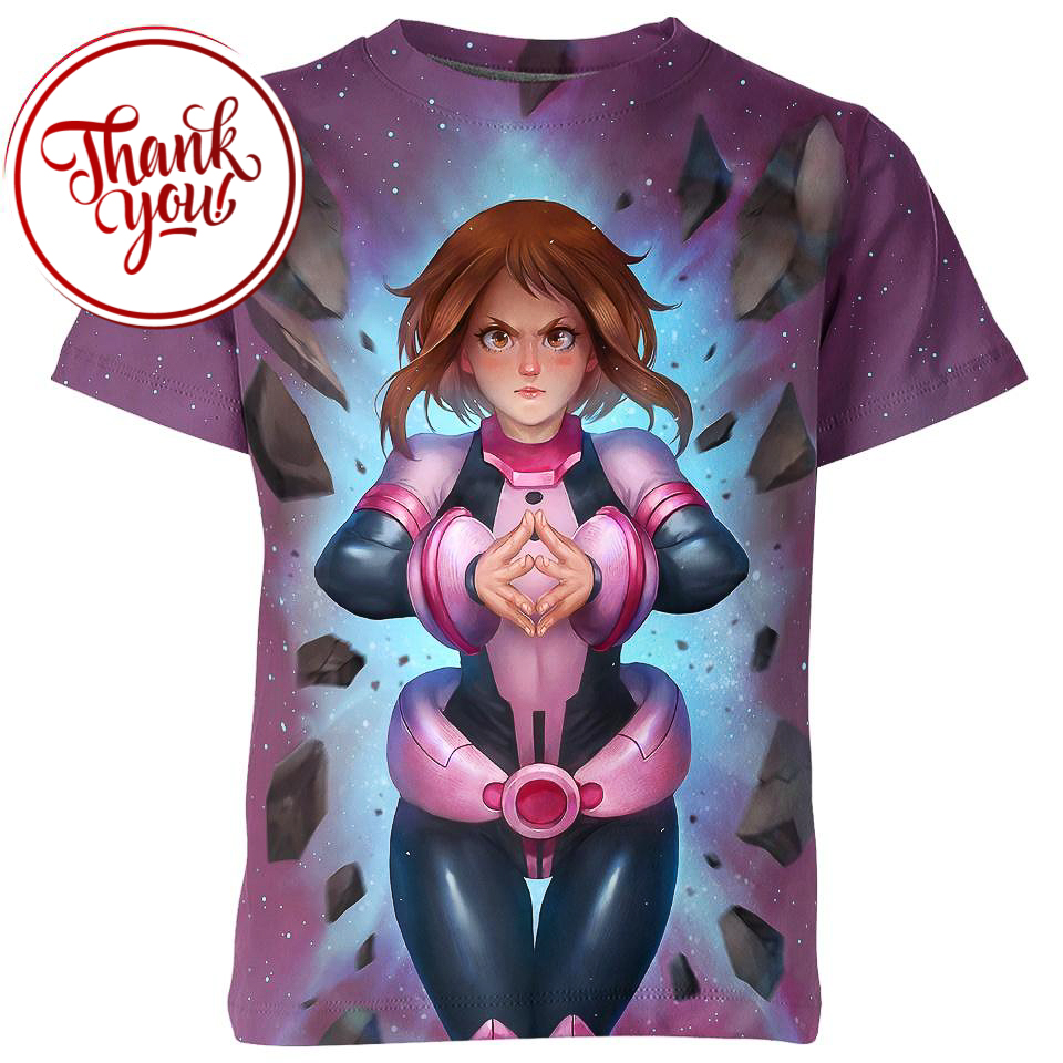 Pink Uraraka My Hero Academia 3D Print Unisex T-Shirt