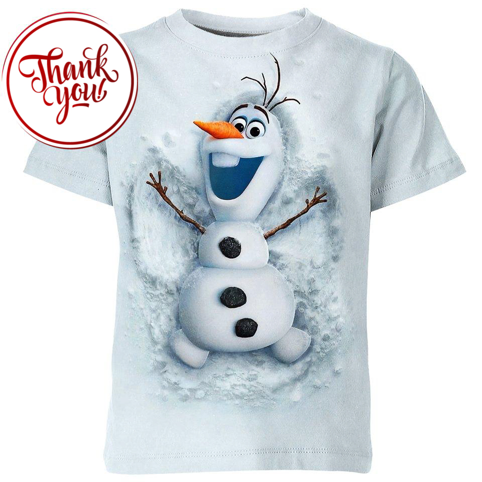 Cute Olaf Frozen 3D Print Unisex T-Shirt