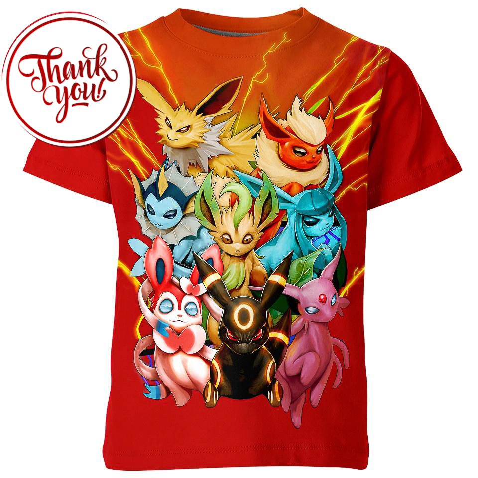 Beautiful Eeveelutions - Eevee 3D Print Unisex T-Shirt