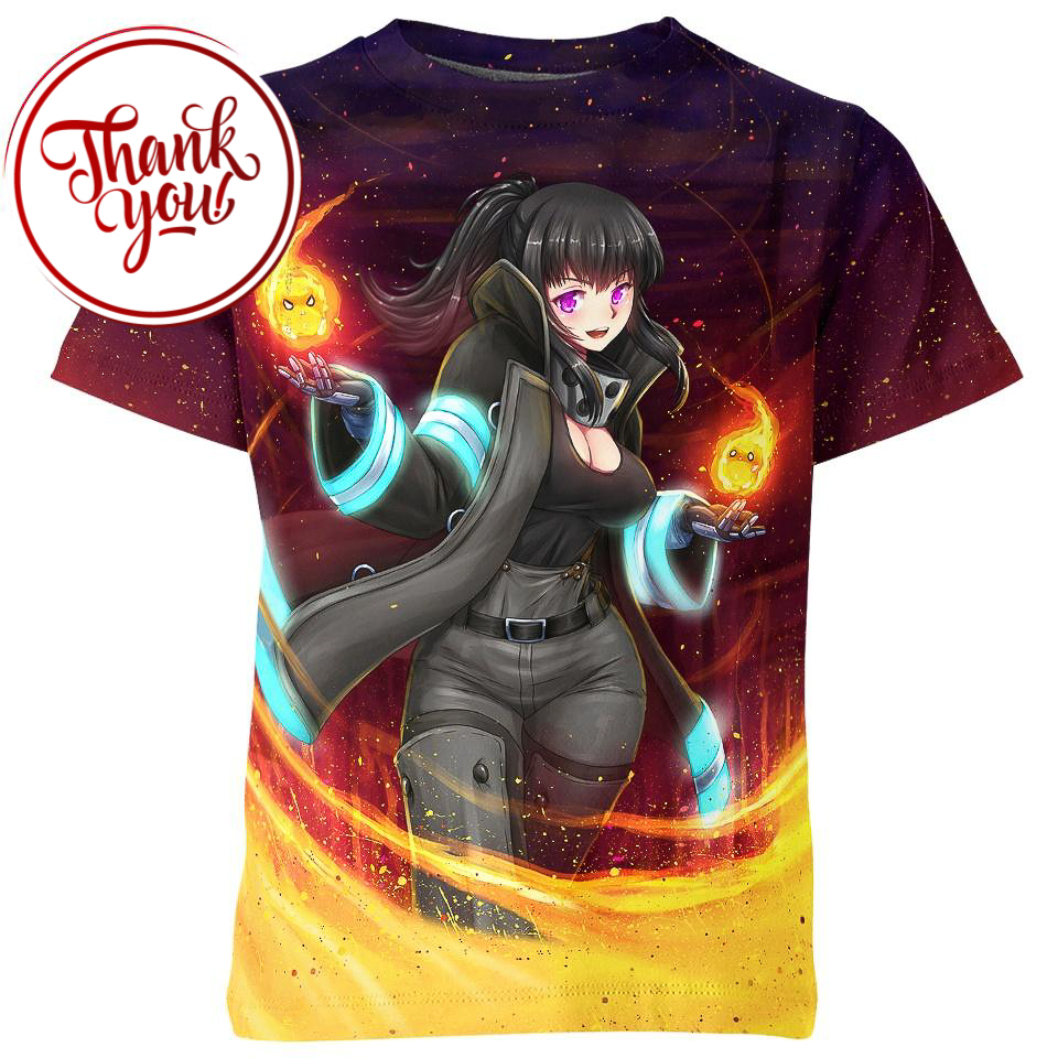 Maki Oze Fire Officer - Fire Force 3D Print Unisex T-Shirt