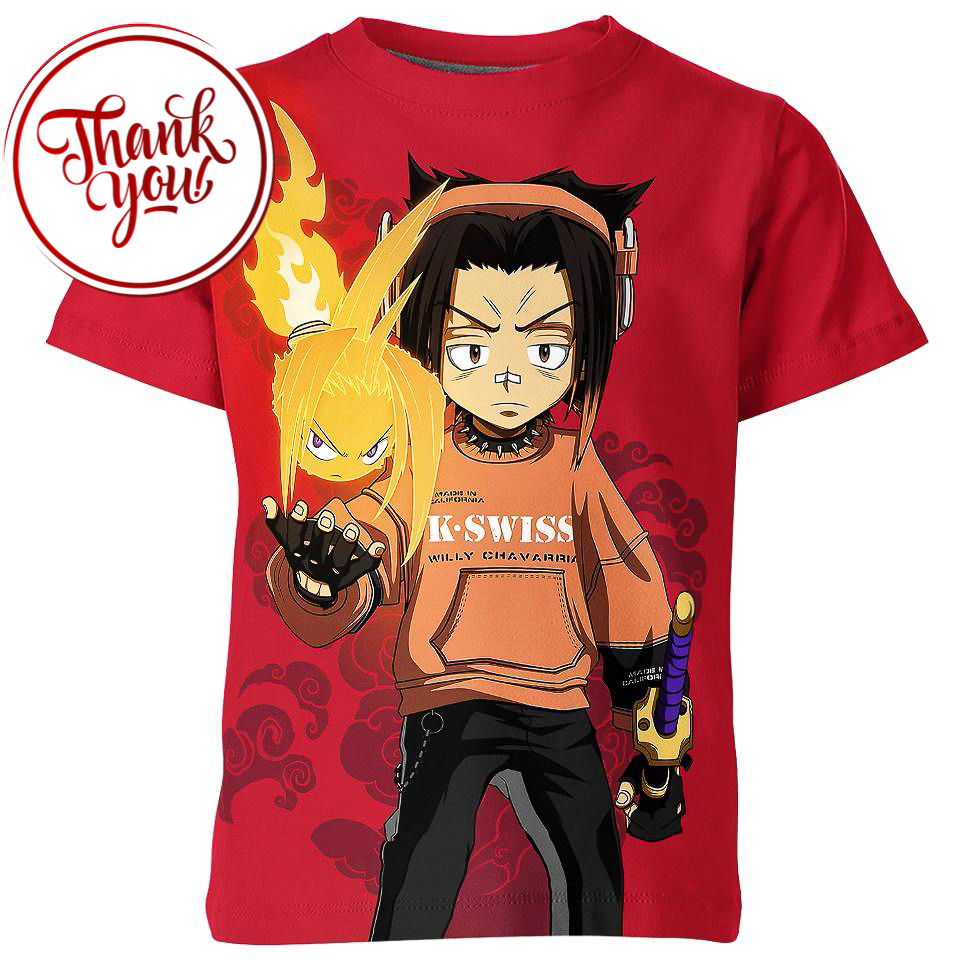 Yoh and O.S. Amidamaru Shaman King Anime 3D Print Unisex T-Shirt