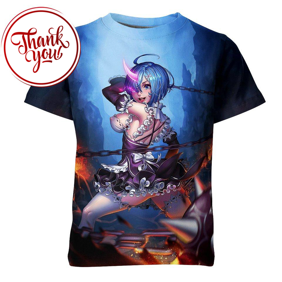 Naughty Dress Rem Ahegao 3D Print Unisex T-Shirt