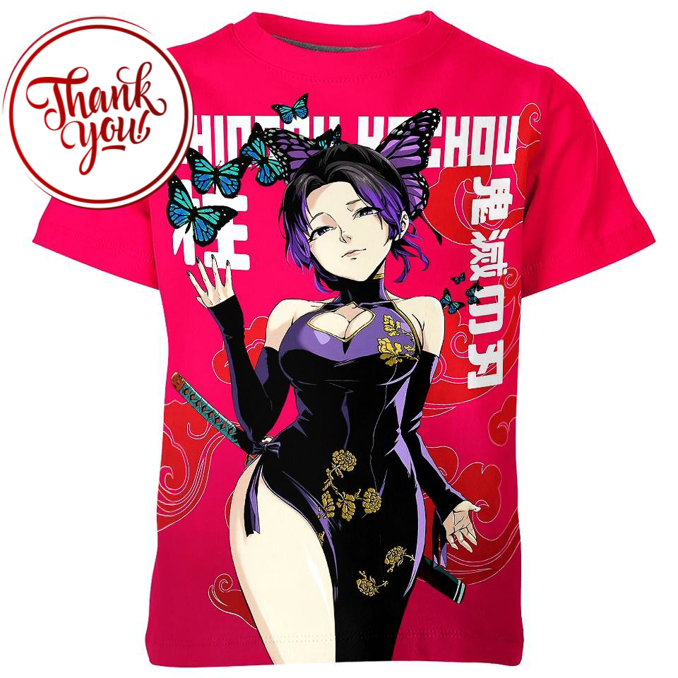 Shinobu Dragonfly - Demon Slayer 3D Print Unisex T-Shirt