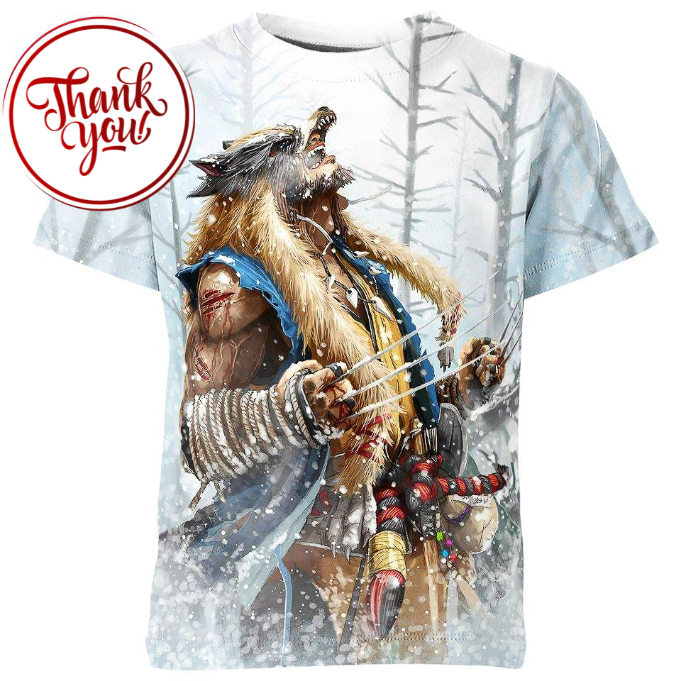 Wild Wolverine 3D Print Unisex T-Shirt