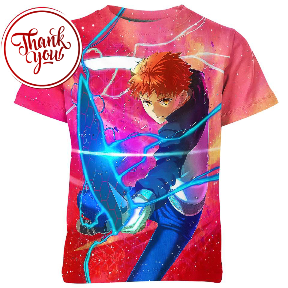 Shirou Emiya Fate Anime 3D Print Unisex T-Shirt