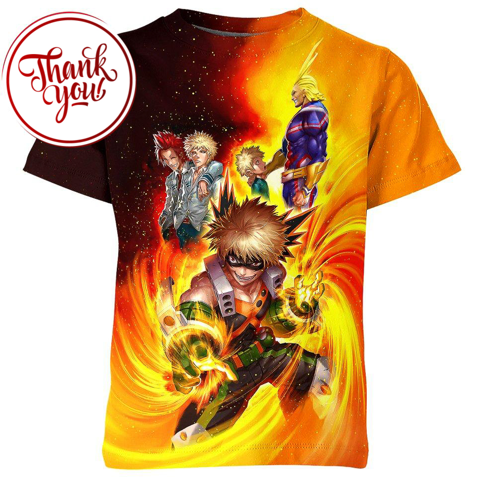 Lord Of Embers Bakugo 3D Print Unisex T-Shirt