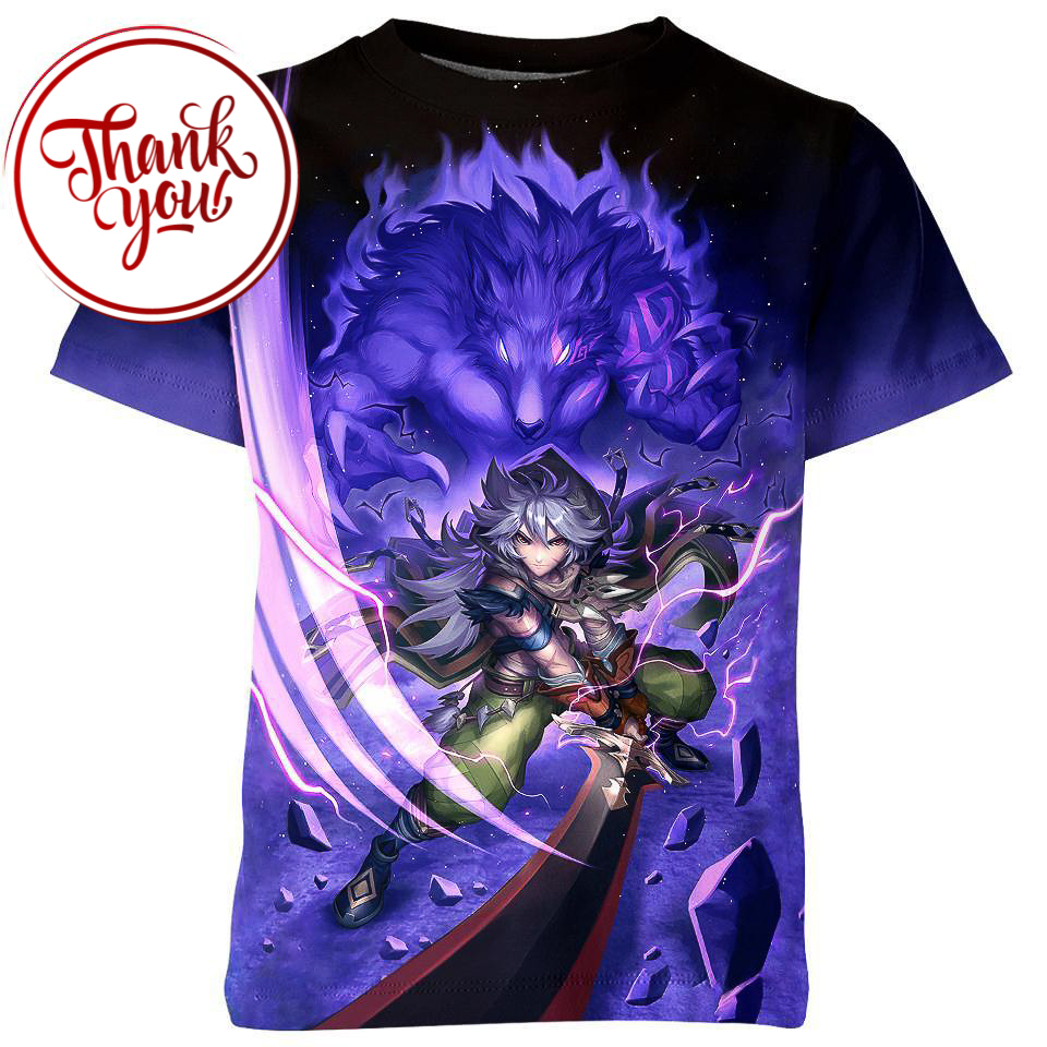 Razor Wolf Boy Genshin Impact 3D Print Unisex T-Shirt