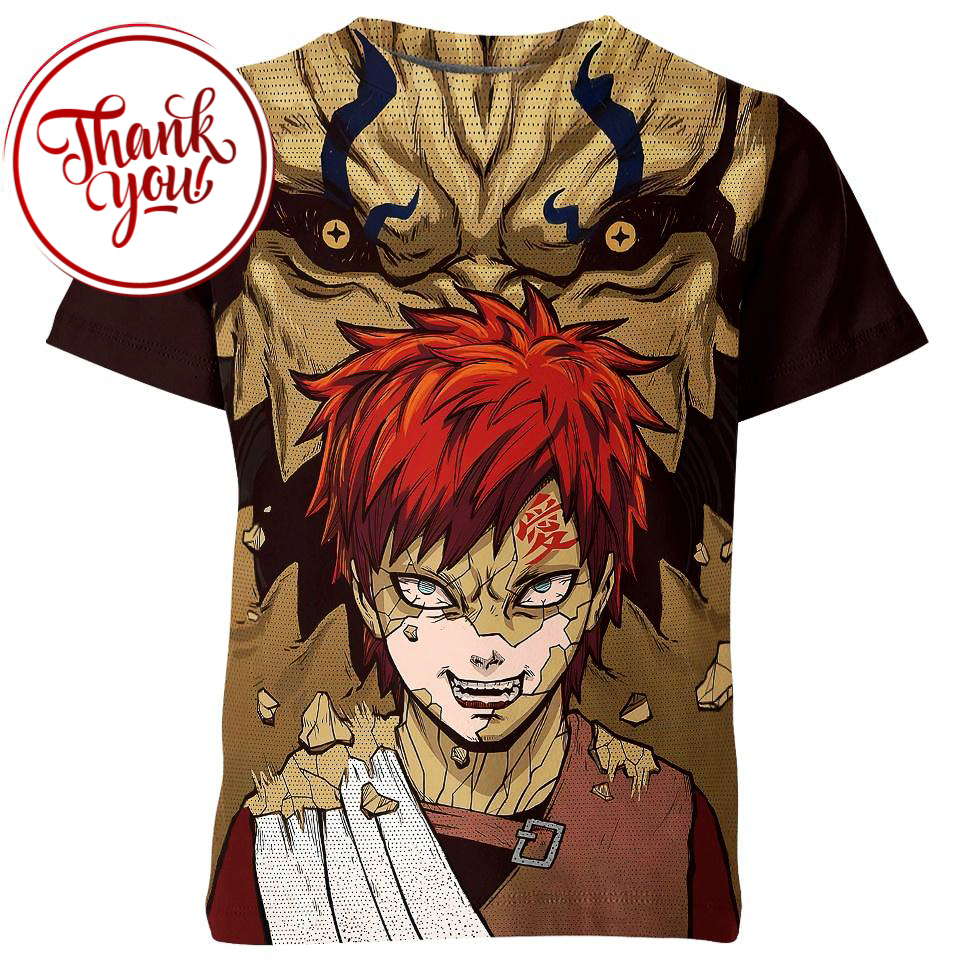 Naruto Cool Gaaru 3D Print Unisex T-Shirt