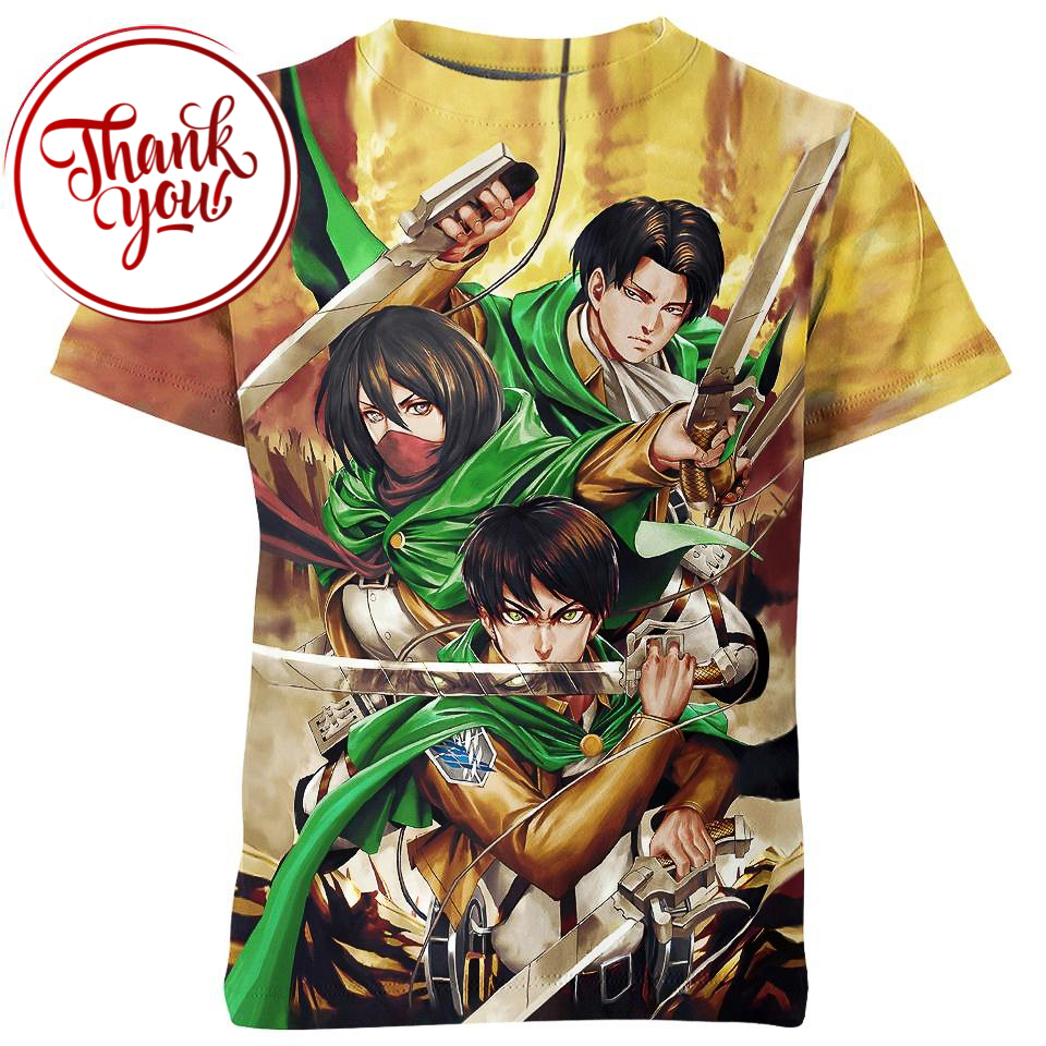 Titan Slaying Trio - Attack On Titan 3D Print Unisex T-Shirt