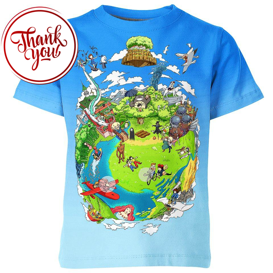 Green Planet Studio Ghibli 3D Print Unisex T-Shirt