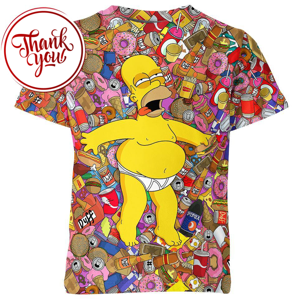 Homer Jay Simpsons 3D Print Unisex T-Shirt