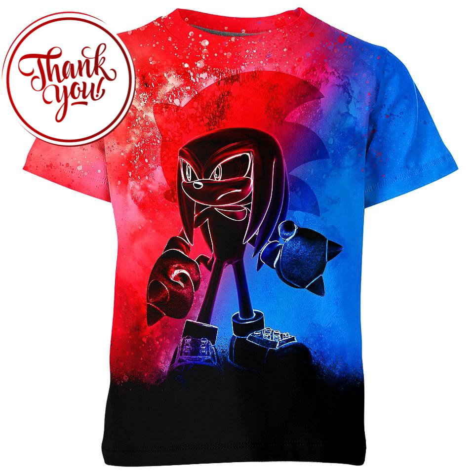 Knuckles the Echidna - Sonic the Hedgehog 3D Print Unisex T-Shirt