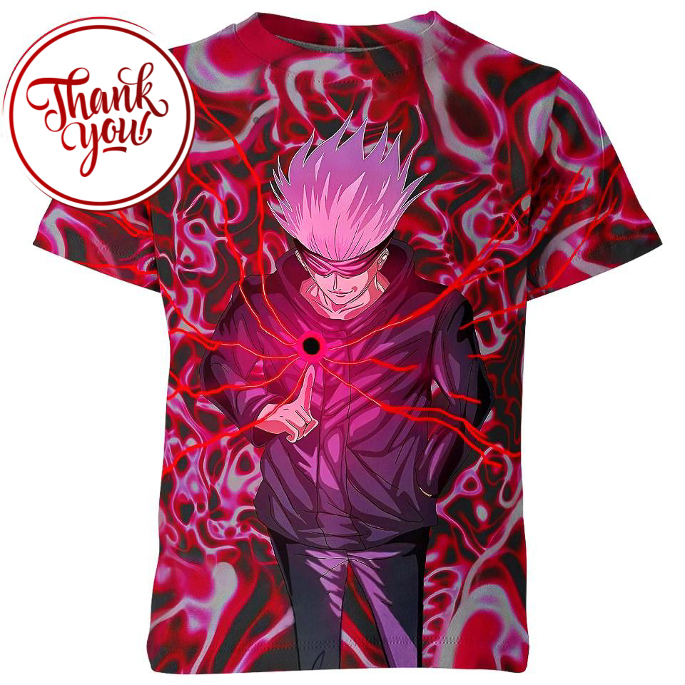 Hollow Purple Satoru Gojo 3D Print Unisex T-Shirt