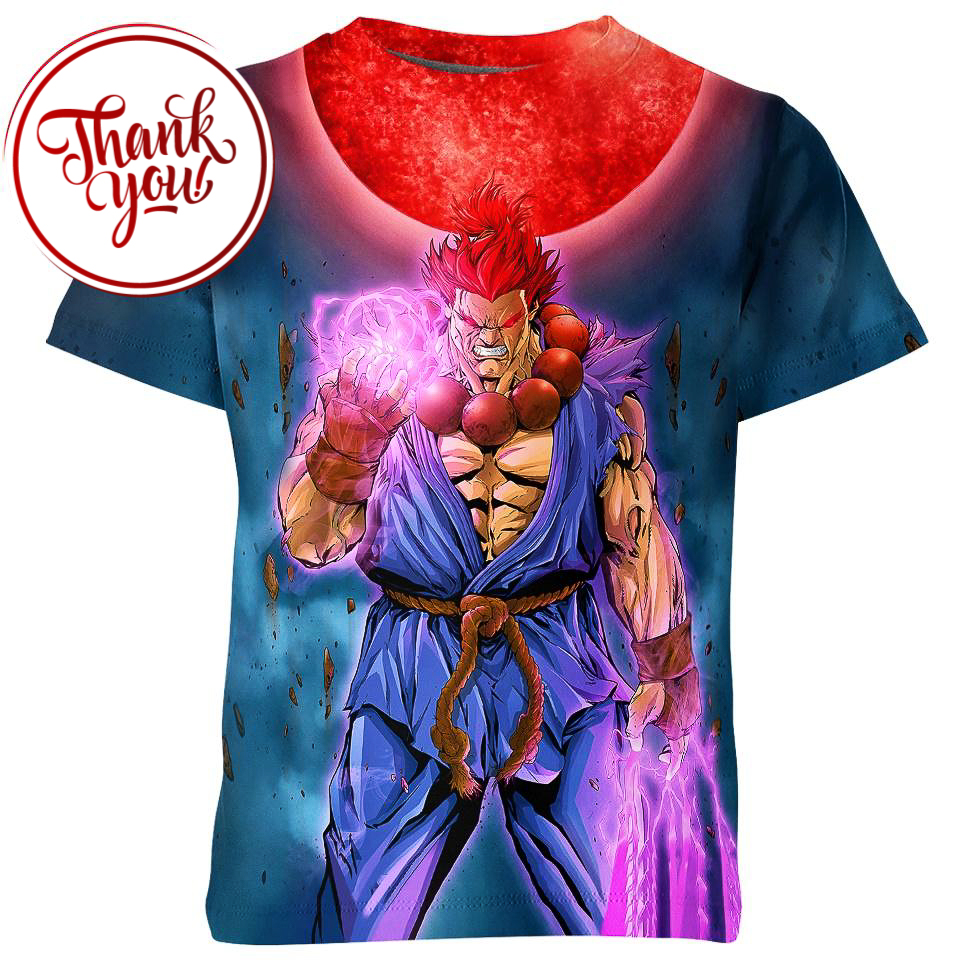 Akuma Powers - Street Fighter 3D Print Unisex T-Shirt