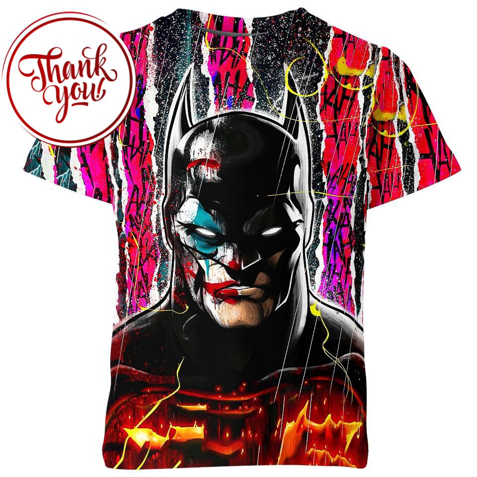 Joker mix Batman 3D Print Unisex T-Shirt
