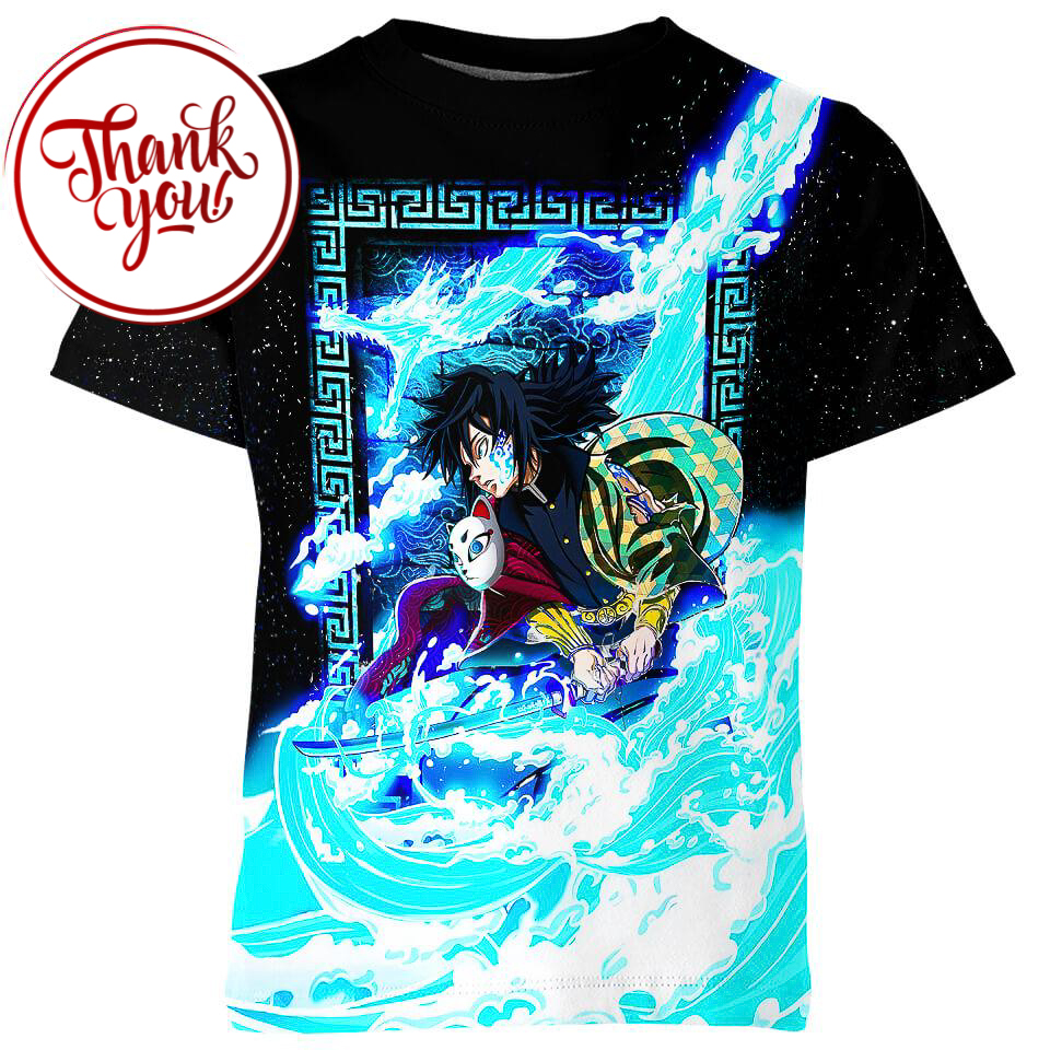 Water Hashira - Demon Slayer Giyu Tomioka 3D Print Unisex T-Shirt