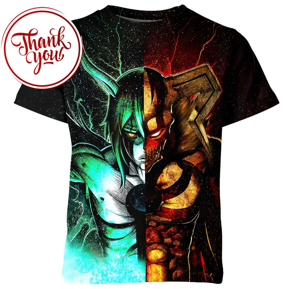 Ulquiorra and Ichigo 3D Print Unisex T-Shirt